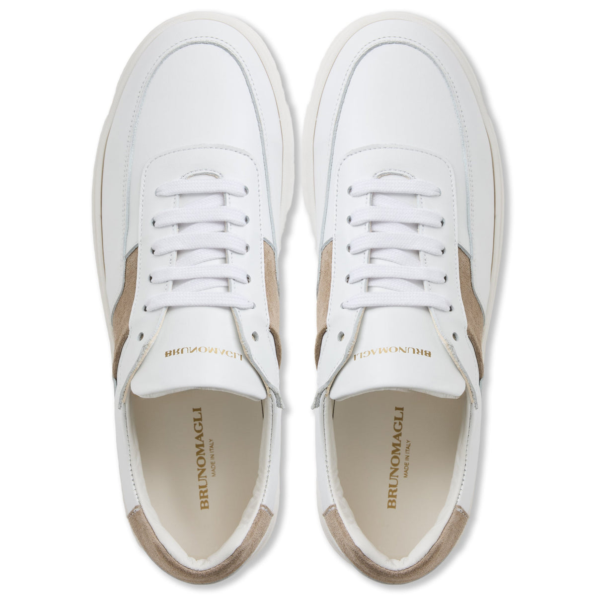 Bruno Magli Ponza White/Beige Suede